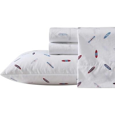 Nautica Bettwäsche-Set für King-Size-Bett, Baumwoll-Perkal-Bettwäsche-Set, frisch und kühl, leicht und atmungsaktiv (High Surf, King-Size) Nautica Bettwäsche-Set für King-Size-Bett, Baumwoll-Perkal-Bettwäsche-Set, frisch und kühl, leicht und atmungsaktiv (High Surf, King-Size)