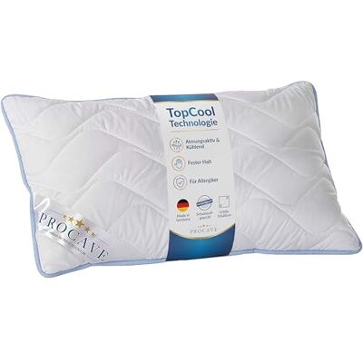 PROCAVE TopCool Kopfkissen Kochfest 50x80 cm, Qualitäts-Stepp-Kissen, Atmungsaktives Allergiker, Winter- und Sommer-Kissen 100% Aus Deutschland PROCAVE TopCool Kopfkissen Kochfest 50x80 cm, Qualitäts-Stepp-Kissen, Atmungsaktives Allergiker, Winter- und Sommer-Kissen 100% Aus Deutschland