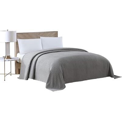 Beatrice Home Fashions Bettüberwurf aus Chenille mit Rillenmuster, Doppelbettgröße, Grau Beatrice Home Fashions Bettüberwurf aus Chenille mit Rillenmuster, Doppelbettgröße, Grau