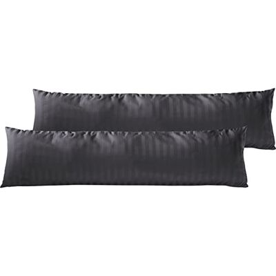 Pure 2er Set Mako Satin Damast Streifen Seitenschläfer 40x145 dunkelgrau Pure 2er Set Mako Satin Damast Streifen Seitenschläfer 40x145 dunkelgrau