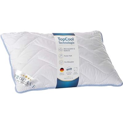 PROCAVE TopCool Kopfkissen Kochfest 60x90 cm, Qualitäts-Stepp-Kissen, atmungsaktives Allergiker Kissen, Winter- und Sommer-Kissen 100% aus Deutschland PROCAVE TopCool Kopfkissen Kochfest 60x90 cm, Qualitäts-Stepp-Kissen, atmungsaktives Allergiker Kissen, Winter- und Sommer-Kissen 100% aus Deutschland