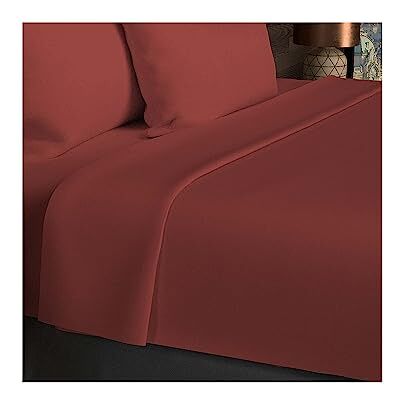 Soleil d'ocre , Bettlaken aus Baumwolle 57 Fäden 260x300 cm UNI brique, von Soleil d'ocre , Bettlaken aus Baumwolle 57 Fäden 260x300 cm UNI brique, von