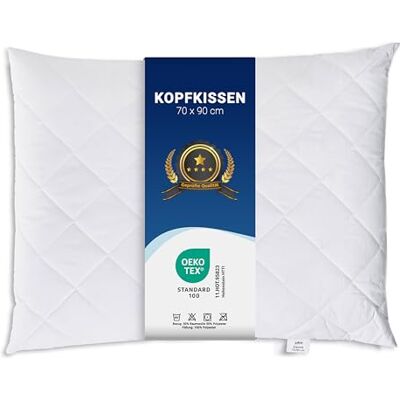 ZOLLNER 2er Set Kopfkissen 70x90 cm mit Reißverschluss – Individuell anpassbare Füllung aus Synthetikfasern bis 95°C waschbar Bezug aus Baumwollmischung Hotelqualität ZOLLNER 2er Set Kopfkissen 70x90 cm mit Reißverschluss – Individuell anpassbare Füllung aus Synthetikfasern bis 95°C waschbar Bezug aus Baumwollmischung Hotelqualität