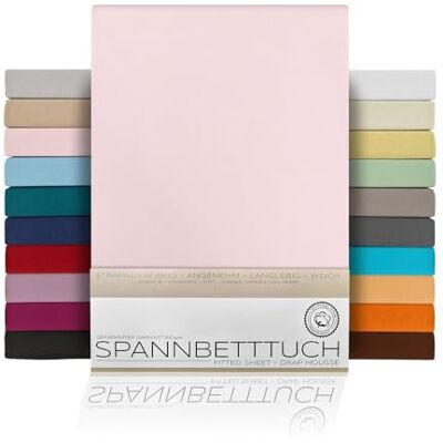 BEAUTEX Spannbettlaken Jersey Baumwolle Topper 200x200x15 cm Rosa atmungsaktiv, hautfreundlich, rundum elastisch, perfekte Passform, formstabil, 160 g/m², pflegeleicht, viele Farben BEAUTEX Spannbettlaken Jersey Baumwolle Topper 200x200x15 cm Rosa atmungsaktiv, hautfreundlich, rundum elastisch, perfekte Passform, formstabil, 160 g/m², pflegeleicht, viele Farben