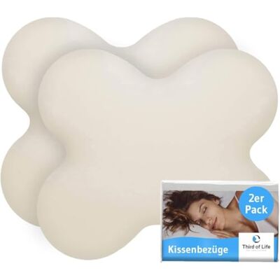 Third of Life Kissenbezug Elfenbein-weiß Doppelpack, Perfekt für ACAMAR Seitenschläfer-Kissen, Baumwolle (Double Jersey), Bügelfrei & trocknergeeignet, Kissenhüllen Set mit Reißverschluss, Oeko-Tex Zertifiziert Mako-Baumwolle (Double Jersey), Bügelfrei Third of Life Kissenbezug Elfenbein-weiß Doppelpack, Perfekt für ACAMAR Seitenschläfer-Kissen, Baumwolle (Double Jersey), Bügelfrei & trocknergeeignet, Kissenhüllen Set mit Reißverschluss, Oeko-Tex Zertifiziert Mako-Baumwolle (Double Jersey), Bügelfrei