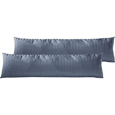 Pure 2er Set Mako Satin Damast Streifen Seitenschläfer 40x145 dunkelblau Pure 2er Set Mako Satin Damast Streifen Seitenschläfer 40x145 dunkelblau