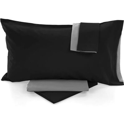Bassetti Bettwäsche-Set für Doppelbett, Pop Color Double, Bettwäsche, 100% Baumwolle, Rauchgrau, 240 x 280 cm Bassetti Bettwäsche-Set für Doppelbett, Pop Color Double, Bettwäsche, 100% Baumwolle, Rauchgrau, 240 x 280 cm