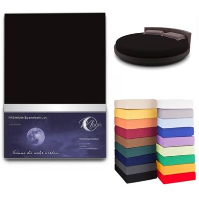 Moon Spannbettlaken RUND 245cm auch fürs Wasserbett 190g/m² Line Silver Spannbetttuch schwarz Moon Spannbettlaken RUND 245cm auch fürs Wasserbett 190g/m² Line Silver Spannbetttuch schwarz