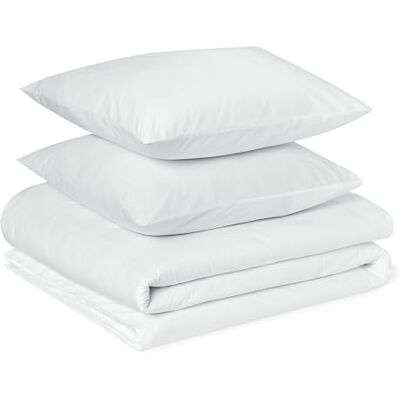 Amazon Bettwäsche 200x200 100% Bio Baumwolle 2teilig, Extra Weich, Bettbezug 200x200 cm & 1 Kissenbezug 65x65 cm, Weiß Amazon Bettwäsche 200x200 100% Bio Baumwolle 2teilig, Extra Weich, Bettbezug 200x200 cm & 1 Kissenbezug 65x65 cm, Weiß