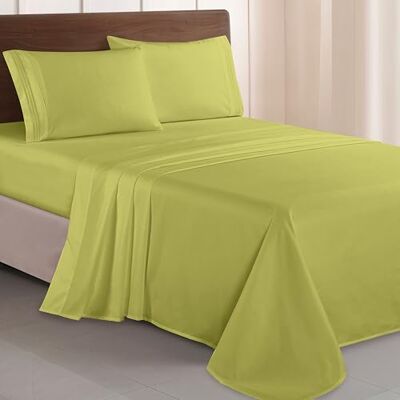 Elegant Comfort Luxuriöses 1500 Premium-Bettwäsche-Set, Mikrofaser, Hotelqualität, dreireihig, bestickt, weichstes 4-teiliges Bettlaken-Set, knitter- und lichtbeständig, California King, Pistaziengrün Elegant Comfort Luxuriöses 1500 Premium-Bettwäsche-Set, Mikrofaser, Hotelqualität, dreireihig, bestickt, weichstes 4-teiliges Bettlaken-Set, knitter- und lichtbeständig, California King, Pistaziengrün