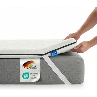 MSS e.K. Komfortschaum Matratzentopper 150 x 200 cm optimale Körperanpassung Mattress Topper 150x200 Designed und produziert in Deutschland Oeko-TEX Zertifiziert MSS e.K. Komfortschaum Matratzentopper 150 x 200 cm optimale Körperanpassung Mattress Topper 150x200 Designed und produziert in Deutschland Oeko-TEX Zertifiziert