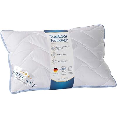 PROCAVE TopCool Kopfkissen Kochfest 50x70 cm, Qualitäts-Stepp-Kissen, Atmungsaktives Allergiker, Winter- und Sommer-Kissen 100% Aus Deutschland PROCAVE TopCool Kopfkissen Kochfest 50x70 cm, Qualitäts-Stepp-Kissen, Atmungsaktives Allergiker, Winter- und Sommer-Kissen 100% Aus Deutschland