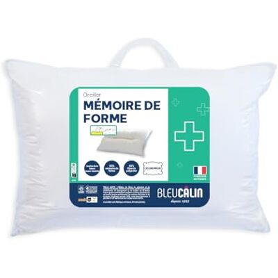 Bleu Calin Rechteckiges ergonomisches Kissen mit Formgedächtnis, Weiß, 50x70 cm, OMFWERGO Bleu Calin Rechteckiges ergonomisches Kissen mit Formgedächtnis, Weiß, 50x70 cm, OMFWERGO