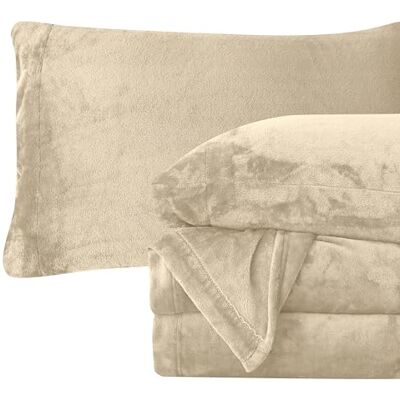 Elegant Comfort Luxuriös weiches 4-teiliges Samt-Plüsch-Flanell-Bettwäsche-Set – Premium-Qualität – kuschelig warm, antistatisch, fusselfrei, Flauschiges Samt-Flanell-Fleece, Tiefe Taschenlaken-Set, Elegant Comfort Luxuriös weiches 4-teiliges Samt-Plüsch-Flanell-Bettwäsche-Set – Premium-Qualität – kuschelig warm, antistatisch, fusselfrei, Flauschiges Samt-Flanell-Fleece, Tiefe Taschenlaken-Set,