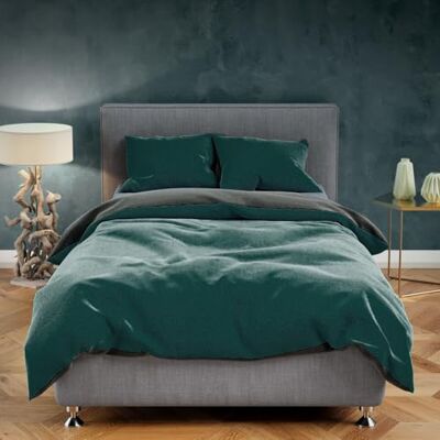 Leonado Vicenti Teddyplüsch Bettwäsche 155x220 cm Cashmere Touch Warme Winter Uni Bettbezug Deckenbezug Kissenbezug Anthrazit Dunkelgrün 2 teilig Leonado Vicenti Teddyplüsch Bettwäsche 155x220 cm Cashmere Touch Warme Winter Uni Bettbezug Deckenbezug Kissenbezug Anthrazit Dunkelgrün 2 teilig