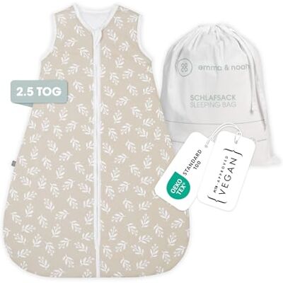 emma & noah Baby Schlafsack 2.5 TOG, Strampelsack für den Herbst und Winter in vielen Farben, Bio-Baumwolle, OEKO-TEX Zertifiziert, Schlafsack für Neugeborene (Floral Sand, 80 cm) emma & noah Baby Schlafsack 2.5 TOG, Strampelsack für den Herbst und Winter in vielen Farben, Bio-Baumwolle, OEKO-TEX Zertifiziert, Schlafsack für Neugeborene (Floral Sand, 80 cm)