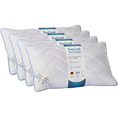 PROCAVE TopCool Kopfkissen Kochfest 50x80 cm (4er Set), Qualitäts-Stepp-Kissen, atmungsaktives Allergiker Kissen, Winter- und Sommer-Kissen 100% aus Deutschland PROCAVE TopCool Kopfkissen Kochfest 50x80 cm (4er Set), Qualitäts-Stepp-Kissen, atmungsaktives Allergiker Kissen, Winter- und Sommer-Kissen 100% aus Deutschland