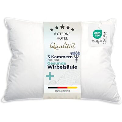 ZOLLNER Premium Federkissen mit Daunenanteil Made in Germany – für Allergiker geeignet – Bezug aus hochwertiger Mako Baumwolle waschbar bis 60°C – 70x90 cm Hotelqualität ZOLLNER Premium Federkissen mit Daunenanteil Made in Germany – für Allergiker geeignet – Bezug aus hochwertiger Mako Baumwolle waschbar bis 60°C – 70x90 cm Hotelqualität