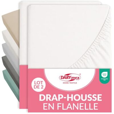 DARYmex 2X Biber Spannbetttuch, Flanell, Baumwolle, 200x220 cm, 20 cm, Weiß Flanell Spannbettlaken, 100% Baumwolle, warm und weich, Gummizug, Matratzenhöhe bis 20 cm, Öko-Tex 100, 2er Set DARYmex 2X Biber Spannbetttuch, Flanell, Baumwolle, 200x220 cm, 20 cm, Weiß Flanell Spannbettlaken, 100% Baumwolle, warm und weich, Gummizug, Matratzenhöhe bis 20 cm, Öko-Tex 100, 2er Set