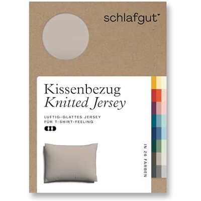 schlafgut Knitted Jersey Kissenbezug 60x80 cm 100% Baumwolle, Sand Mid schlafgut Knitted Jersey Kissenbezug 60x80 cm 100% Baumwolle, Sand Mid