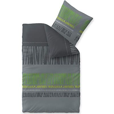CelinaTex Touchme Biber Bettwäsche 155 x 220 cm 2teilig Baumwolle Bettbezug, Set, Bettgarnitur für Sommer und Winter, ganzjährig, pflegeleicht, Anni grau schwarz grün CelinaTex Touchme Biber Bettwäsche 155 x 220 cm 2teilig Baumwolle Bettbezug, Set, Bettgarnitur für Sommer und Winter, ganzjährig, pflegeleicht, Anni grau schwarz grün