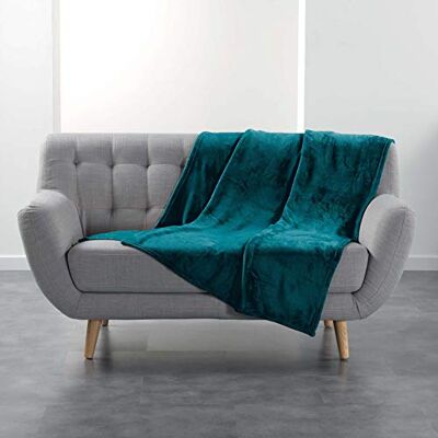 Douceur d'Intérieur , Flanelldecke, 125 x 150 cm, Blau, Flanell Douceur d'Intérieur , Flanelldecke, 125 x 150 cm, Blau, Flanell