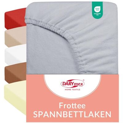 DARYmex Frottee Spannbettlaken 70x140 cm Kinderbett bis 20 cm Stahl Grau Spannbetttuch mit Gummizug, Baumwolle, Öko-Tex 100, für Kinderbett, bügelfrei, weiches Frotteebettlaken DARYmex Frottee Spannbettlaken 70x140 cm Kinderbett bis 20 cm Stahl Grau Spannbetttuch mit Gummizug, Baumwolle, Öko-Tex 100, für Kinderbett, bügelfrei, weiches Frotteebettlaken