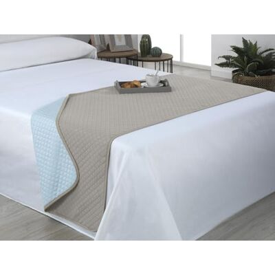 Estoralis AVA Bettläufer Wendepolsterung Für alle Jahreszeiten Farbe Beige/Himmelblau Für 80/90 cm. Bett. (60 x 160 cm.) Dekorativ Bettschals für Haus und Hotel Estoralis AVA Bettläufer Wendepolsterung Für alle Jahreszeiten Farbe Beige/Himmelblau Für 80/90 cm. Bett. (60 x 160 cm.) Dekorativ Bettschals für Haus und Hotel
