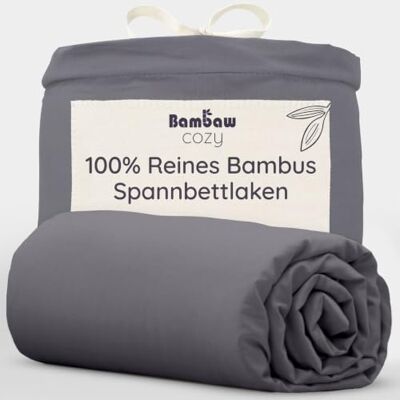 Bambaw Bambus Spannbetttuch 150 x 200 cm, 35 cm Steghöhe, atmungsaktive & hypoallergene Bettwäsche, kuscheliges 100% Bambus Spannbettlaken, Sommer Bettwäsche, kühlende Spannbettlaken (Anthrazit) Bambaw Bambus Spannbetttuch 150 x 200 cm, 35 cm Steghöhe, atmungsaktive & hypoallergene Bettwäsche, kuscheliges 100% Bambus Spannbettlaken, Sommer Bettwäsche, kühlende Spannbettlaken (Anthrazit)