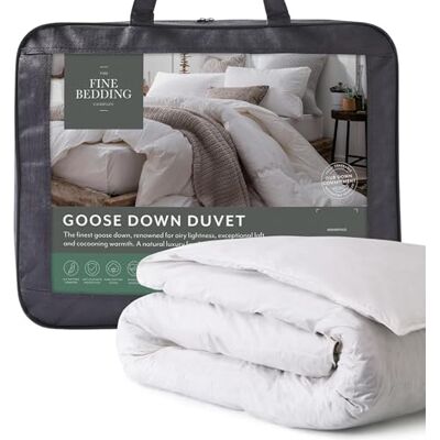 The Fine Bedding Company Gänsedaunen Super King Bettdecke 13.5 Tog Winterdecke mit Federn & Premium Daunenmischung, atmungsaktive natürliche Füllung, weicher Baumwollbezug, waschbar Super King The Fine Bedding Company Gänsedaunen Super King Bettdecke 13.5 Tog Winterdecke mit Federn & Premium Daunenmischung, atmungsaktive natürliche Füllung, weicher Baumwollbezug, waschbar Super King