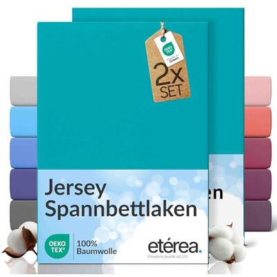 etérea Himmlische Qualität etérea Jersey 2er Set Spannbettlaken 200x220cm Ocean bis 25 cm Höhe 100% Baumwolle Spannbetttuch Oekotex Bed Sheets mit Rundumgummi Doppelpack Bettlaken 200x220 cm Blau etérea Himmlische Qualität etérea Jersey 2er Set Spannbettlaken 200x220cm Ocean bis 25 cm Höhe 100% Baumwolle Spannbetttuch Oekotex Bed Sheets mit Rundumgummi Doppelpack Bettlaken 200x220 cm Blau