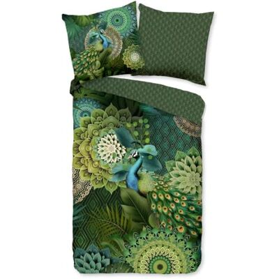 HIP Flanell Winter Bettwäsche Set 135x200 80x80 Anabela Pfau Mandalas grün 100% Baumwolle, angeraute Oberfläche, kälteisolierend, mit Reißverschluss, Oeko-Tex Standard 100, waschbar bei 40 Grad HIP Flanell Winter Bettwäsche Set 135x200 80x80 Anabela Pfau Mandalas grün 100% Baumwolle, angeraute Oberfläche, kälteisolierend, mit Reißverschluss, Oeko-Tex Standard 100, waschbar bei 40 Grad