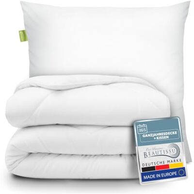 Beautissu Bettdecke und Kissen Set Allergiker Ganzjahresdecke Steppdecke 155x220 Kopfkissen 80x80 Bettzeug Decke Bett Schlafdecke MD NK Bettdecken Bettwaren BeauNuit MD & NK Beautissu Bettdecke und Kissen Set Allergiker Ganzjahresdecke Steppdecke 155x220 Kopfkissen 80x80 Bettzeug Decke Bett Schlafdecke MD NK Bettdecken Bettwaren BeauNuit MD & NK
