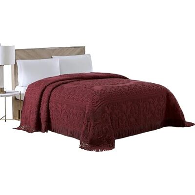 Beatrice Home Fashions Medaillon Chenille Tagesdecke, Kingsize-Bett, Burgunderrot Beatrice Home Fashions Medaillon Chenille Tagesdecke, Kingsize-Bett, Burgunderrot