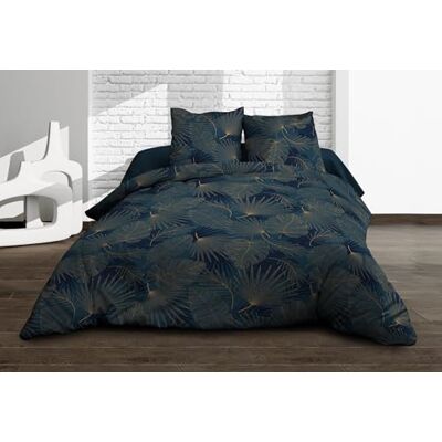 Le linge de Jules Bettbezug 240 x 260 cm + 2 Kopfkissenbezüge – Reine Baumwolle 57 Fäden – Olinda blau Le linge de Jules Bettbezug 240 x 260 cm + 2 Kopfkissenbezüge – Reine Baumwolle 57 Fäden – Olinda blau