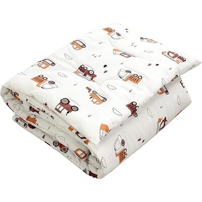 TupTam Kinder Gemusterte Bettdecken Set Ganzjahresdecke Bettdecke Kopfkissen Flachkissen 2tlg., Farbe: Bagger Beige, Größe: 135x100 cm TupTam Kinder Gemusterte Bettdecken Set Ganzjahresdecke Bettdecke Kopfkissen Flachkissen 2tlg., Farbe: Bagger Beige, Größe: 135x100 cm