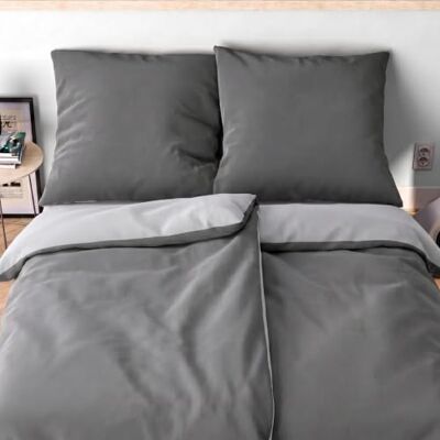 Wolkenfeld Mikrofaser Bettwäsche 155x200 cm – Kuschelig Weich, Bügelfrei & Doppelt Gebürstet – Oeko-TEX Bettwäsche-Sets – 2X Bettbezug 155x200 + 2X Kissenbezug 80x80 – Hellgrau/Dunkelgrau Wolkenfeld Mikrofaser Bettwäsche 155x200 cm – Kuschelig Weich, Bügelfrei & Doppelt Gebürstet – Oeko-TEX Bettwäsche-Sets – 2X Bettbezug 155x200 + 2X Kissenbezug 80x80 – Hellgrau/Dunkelgrau
