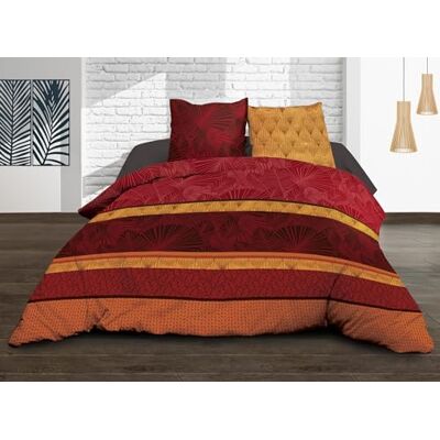 Le linge de Jules Déco-de-Maison Bettbezug, 220 x 240 cm, inkl. 2 Kissenbezügen, Reine Baumwolle, 57 Fäden/cm², Jade Rot Le linge de Jules Déco-de-Maison Bettbezug, 220 x 240 cm, inkl. 2 Kissenbezügen, Reine Baumwolle, 57 Fäden/cm², Jade Rot