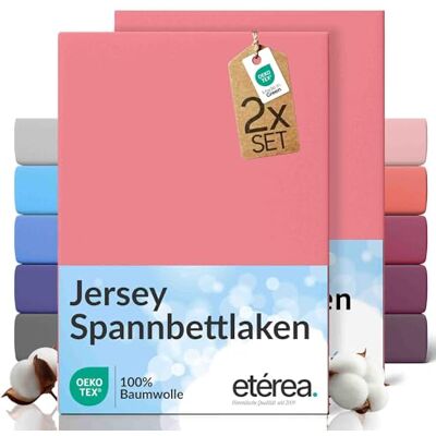 etérea Himmlische Qualität etérea Jersey 2er Set Spannbettlaken 200x220cm Rosa bis 25 cm Höhe 100% Baumwolle Spannbetttuch Oekotex Bed Sheets mit Rundumgummi Doppelpack Bettlaken 200x220 cm Rose etérea Himmlische Qualität etérea Jersey 2er Set Spannbettlaken 200x220cm Rosa bis 25 cm Höhe 100% Baumwolle Spannbetttuch Oekotex Bed Sheets mit Rundumgummi Doppelpack Bettlaken 200x220 cm Rose