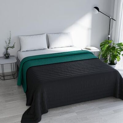 Italian Bed Linen MB Home Italy “Elegant” Sommer-steppdecke, Wasser Grün/Dunkel Grau, 260x270 cm Italian Bed Linen MB Home Italy “Elegant” Sommer-steppdecke, Wasser Grün/Dunkel Grau, 260x270 cm