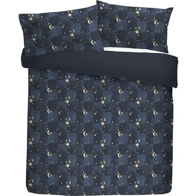 Fusion Snug Cosmic Star Bettbezug-Set, 100% Polyester, Super-King-Size-Bett, 260 x 220 cm, Marineblau, Fleece und Sherpa, Mond- und Sternen-Muster Fusion Snug Cosmic Star Bettbezug-Set, 100% Polyester, Super-King-Size-Bett, 260 x 220 cm, Marineblau, Fleece und Sherpa, Mond- und Sternen-Muster