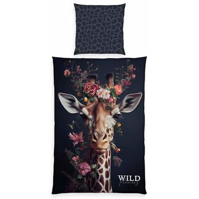 Herding Wild Flowers Bettwäsche-Set Giraffe, 80 x 80 cm + 135 x 200 cm, mit Reißverschluss, 100% Baumwolle/Renforcé, Mehrfarbig Herding Wild Flowers Bettwäsche-Set Giraffe, 80 x 80 cm + 135 x 200 cm, mit Reißverschluss, 100% Baumwolle/Renforcé, Mehrfarbig