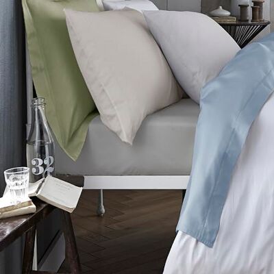 Bianca Plain Dyed Cotton Percal Denim 200TC Fitted Sheet 180 x 200 cm Bianca Plain Dyed Cotton Percal Denim 200TC Fitted Sheet 180 x 200 cm