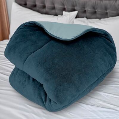 Soleil d'ocre , Bettdecke doublée Polaire Mikrofaser 240x260 cm Bicolore Blau ciel und Marine Soleil d'ocre , Bettdecke doublée Polaire Mikrofaser 240x260 cm Bicolore Blau ciel und Marine
