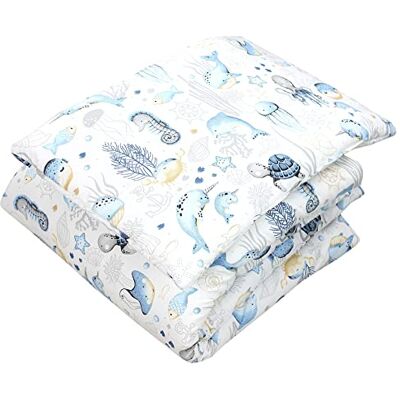 TupTam Kinder Gemusterte Bettdecken Set Ganzjahresdecke Bettdecke Kopfkissen Flachkissen 2tlg., Farbe: Meerestiere Blau, Größe: 135x100 cm TupTam Kinder Gemusterte Bettdecken Set Ganzjahresdecke Bettdecke Kopfkissen Flachkissen 2tlg., Farbe: Meerestiere Blau, Größe: 135x100 cm