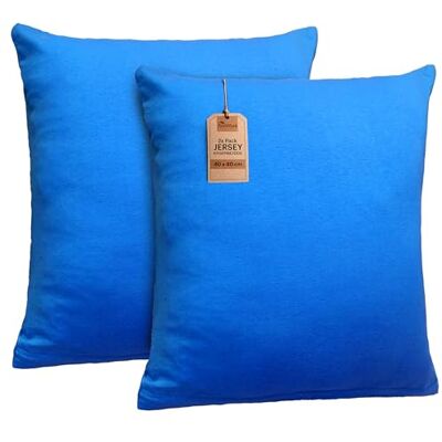 NatureMark 2er Set Jersey Kissenbezüge – Elastisch, weich, atmungsaktiv und hautfreundlich – Waschbare Kissenhülle 40x40 Royal Blau NatureMark 2er Set Jersey Kissenbezüge – Elastisch, weich, atmungsaktiv und hautfreundlich – Waschbare Kissenhülle 40x40 Royal Blau