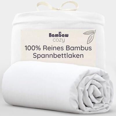 Bambaw Spannleintuch 90x190 Bambus, 35 cm Steghöhe, Spannbettlaken für den Sommer, Bettwäsche Anti Schwitzen, kühlendes Spannbettlaken, Bambus Allergiker Bettwäsche, atmungsaktive Bettlaken (Weiß) Bambaw Spannleintuch 90x190 Bambus, 35 cm Steghöhe, Spannbettlaken für den Sommer, Bettwäsche Anti Schwitzen, kühlendes Spannbettlaken, Bambus Allergiker Bettwäsche, atmungsaktive Bettlaken (Weiß)