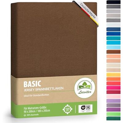 leevitex ® Spannbettlaken 90x200cm 100x200cm Spannbetttuch Bettlaken 100% Jersey Baumwolle Matratzenhöhe bis 25 cm Öko-Tex Schokobraun/Dunkelbraun leevitex ® Spannbettlaken 90x200cm 100x200cm Spannbetttuch Bettlaken 100% Jersey Baumwolle Matratzenhöhe bis 25 cm Öko-Tex Schokobraun/Dunkelbraun