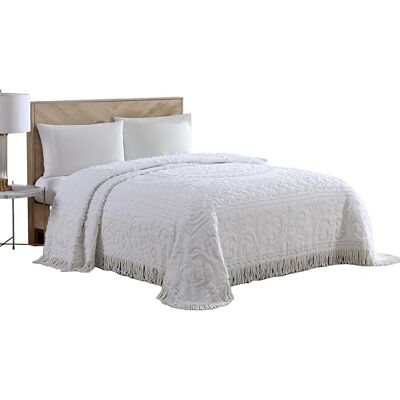Beatrice Home Fashions Medaillon Chenille-Tagesdecke, Kingsize-Bett, Weiß Beatrice Home Fashions Medaillon Chenille-Tagesdecke, Kingsize-Bett, Weiß