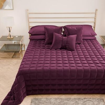 PETTI Artigiani Italiani Steppdecke für französisches Bett, aus weichem und warmem Samt, Frühlings-Steppdecke für den Herbst, Tagesdecke für französisches Bett, Pflaume, 100% Made in Italy PETTI Artigiani Italiani Steppdecke für französisches Bett, aus weichem und warmem Samt, Frühlings-Steppdecke für den Herbst, Tagesdecke für französisches Bett, Pflaume, 100% Made in Italy
